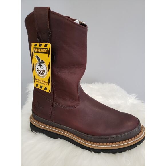 NEW SIZE 9 WIDE Georgia Giant Steel‎ Toe Wellington Work Boots G4374 - Picture 2 of 10